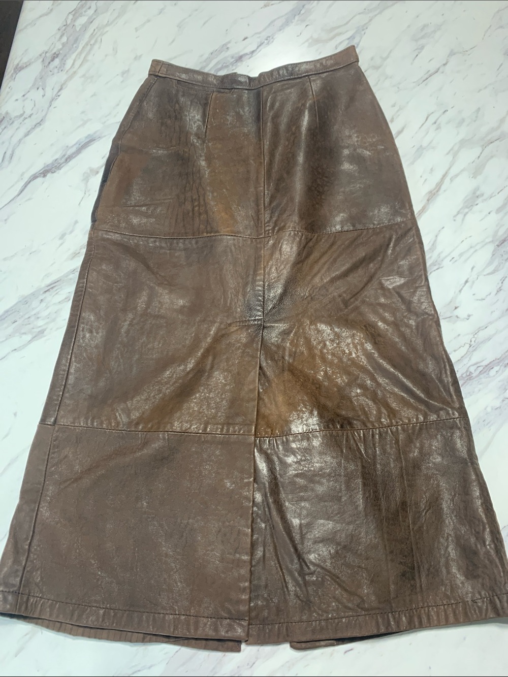 Vintage Banana Republic Brown Patchwork Leather Maxi Skirt